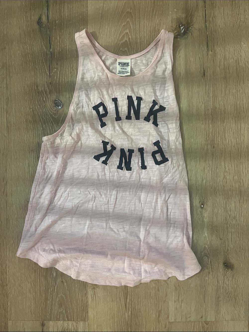 PINK Victoria's Secret Light Pink Tank with Black Logo